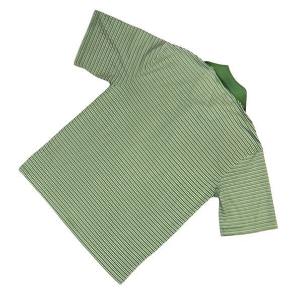 Pebble Beach Men's Performance Golf Polo Shirt Green Stripe Small Stretch SS EUC - Picture 6 of 7